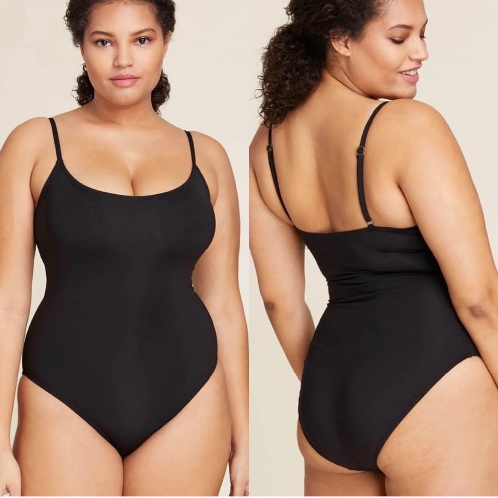 Andie Black One Piece Swimsuit with Adjustable Straps